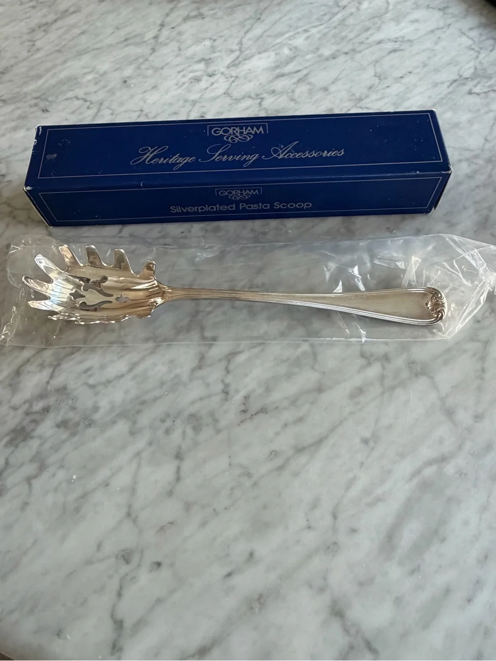Gorham Silverplated Pasta Scoop with Blue Box